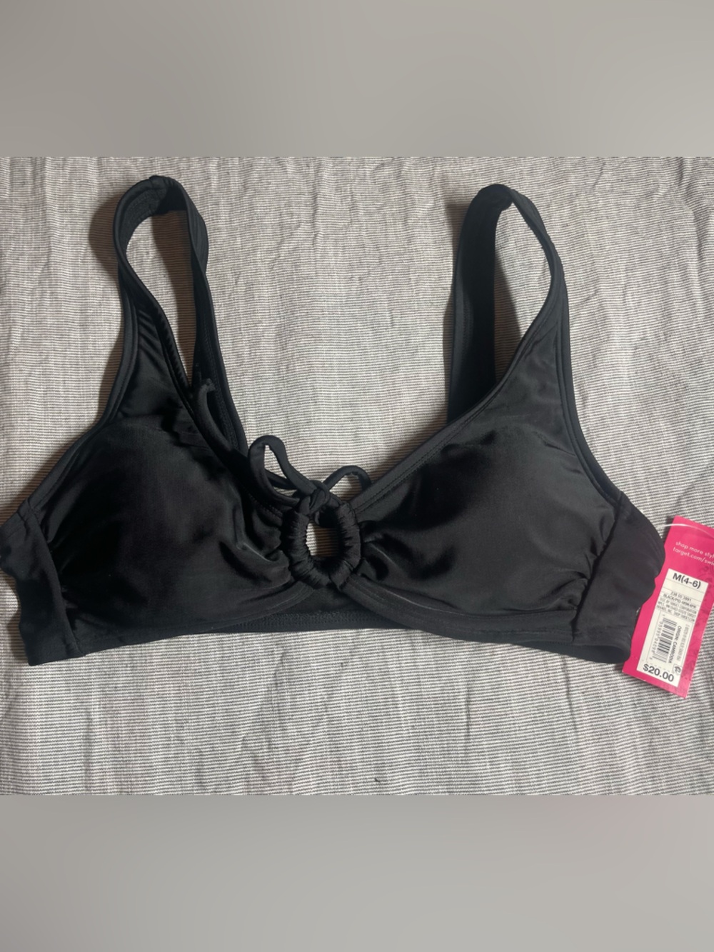 Juniors Black Swim Top Medium